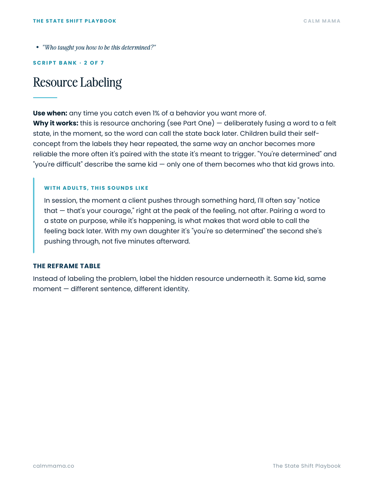 Inside page: Resource Labeling